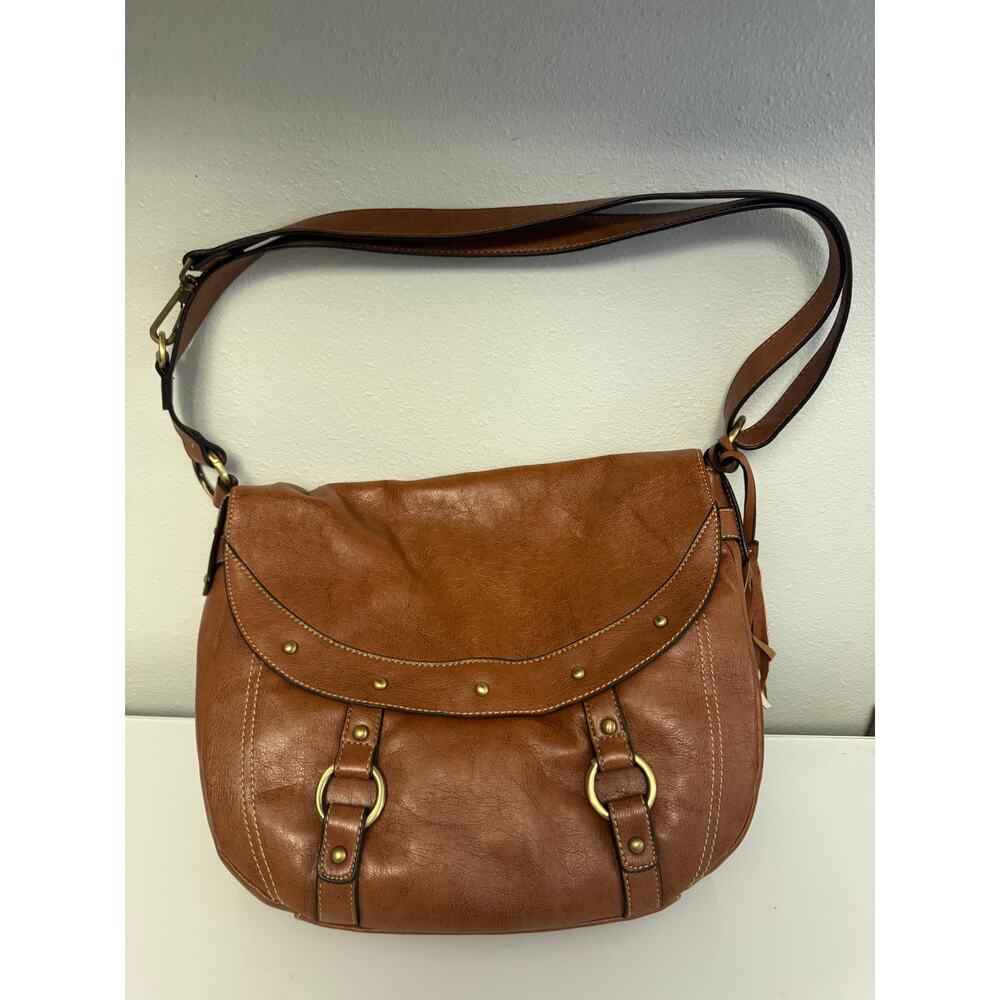 Nine West brown leather crossbody purse